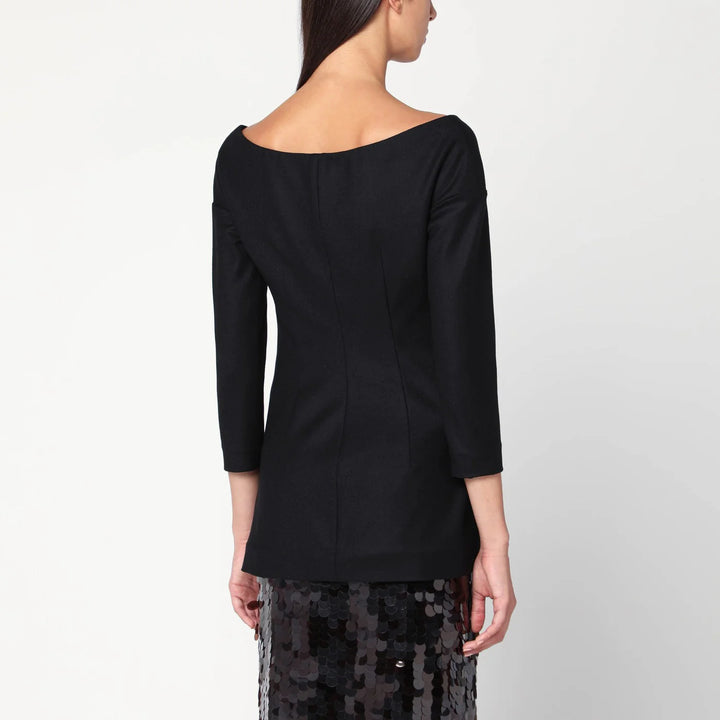 Alberta Ferretti - Black wool V-neck jacket