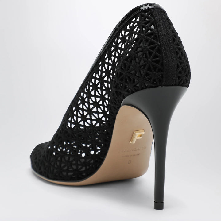 Ferragamo - Black macramé pump