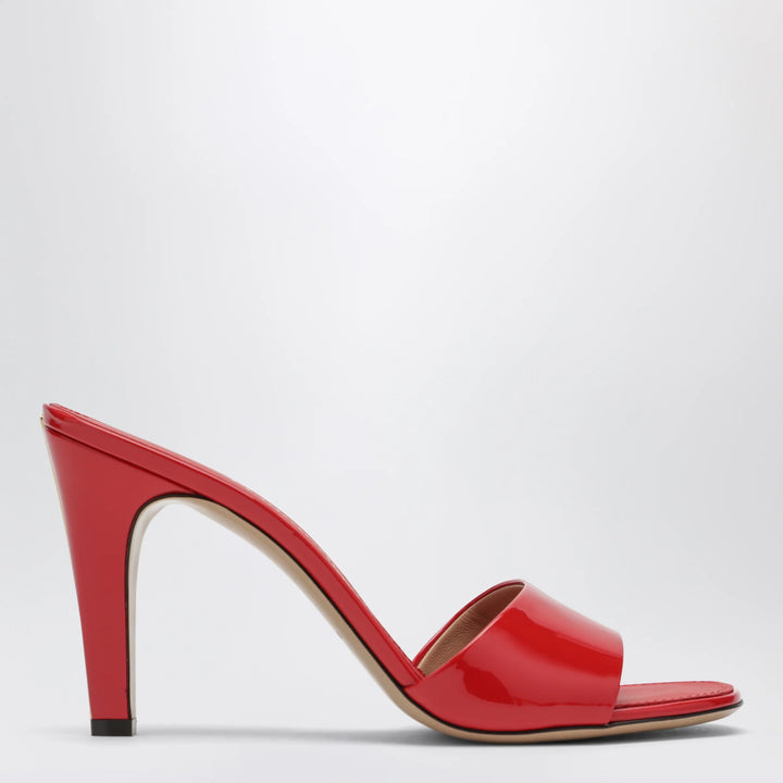 Ferragamo - Fire red patent leather heeled slides