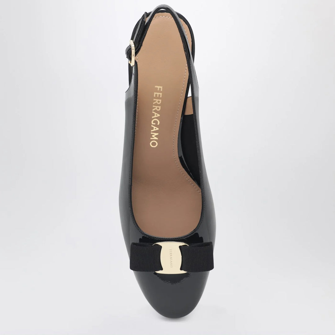 Ferragamo - Black Vara bow slingback shoes