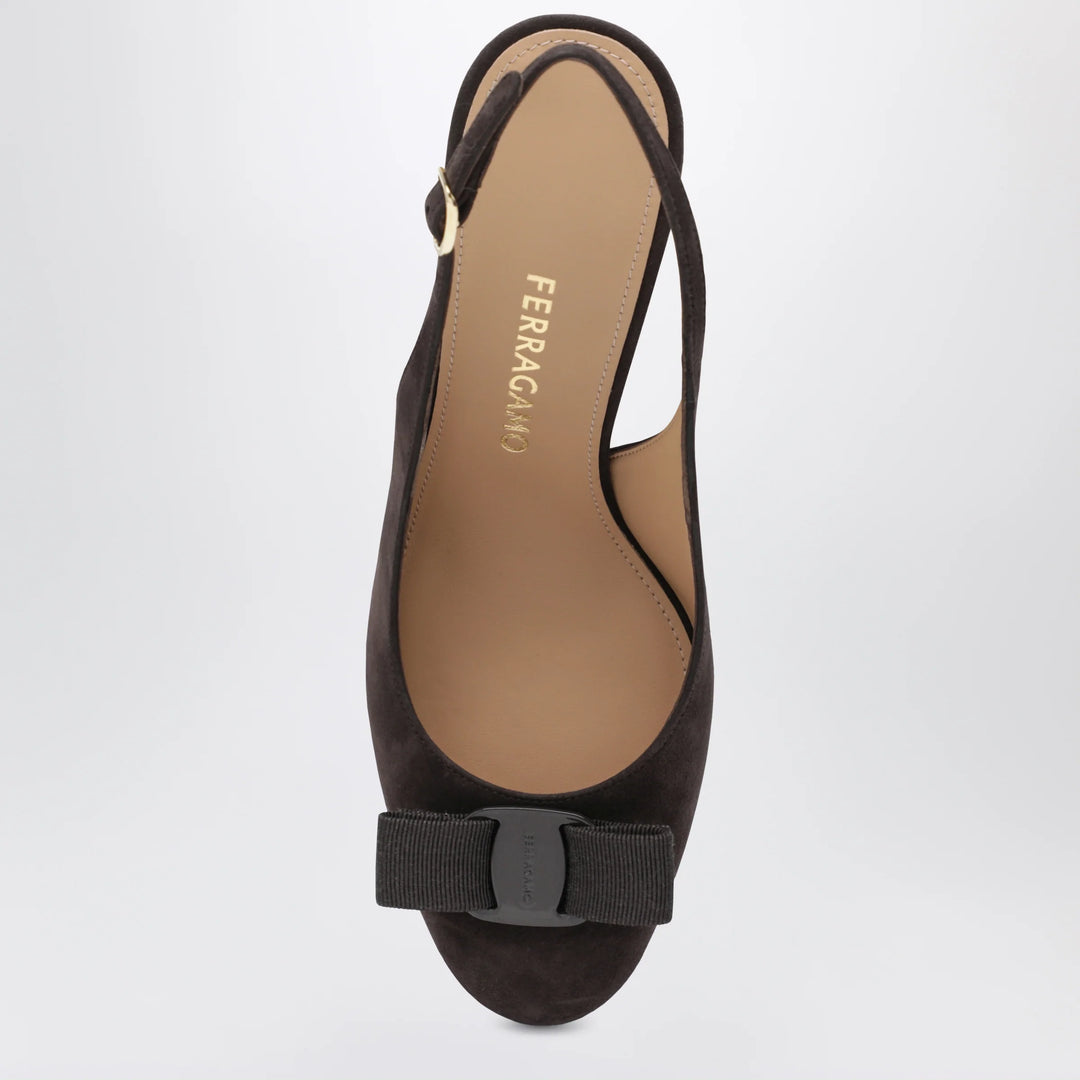 Ferragamo - Vara bow slingbacks Dark Brown