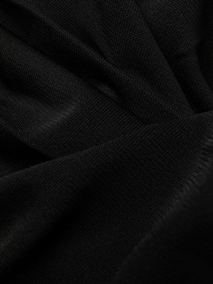 Saint Laurent Schwarzes, drapiertes langes Kleid mit einem Ärmel