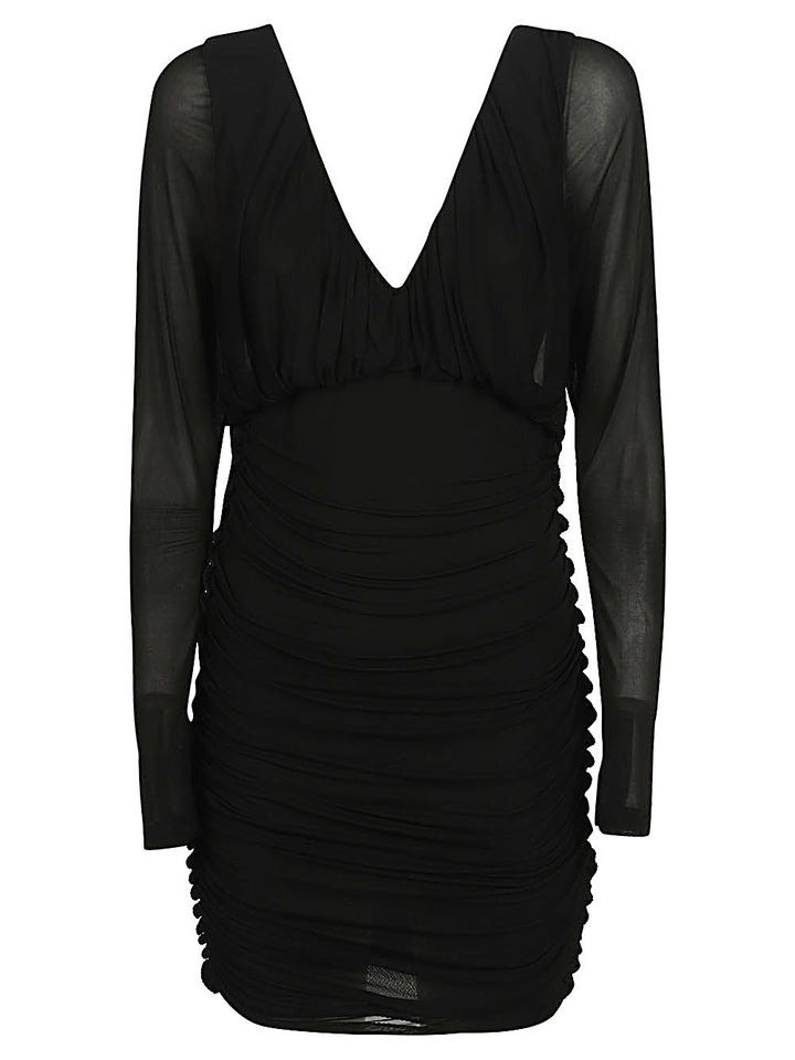 Saint Laurent Schwarzes kurzes Jerseykleid
