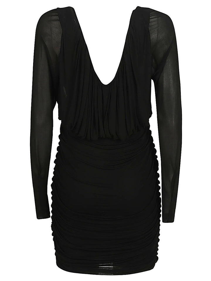 Saint Laurent Schwarzes kurzes Jerseykleid