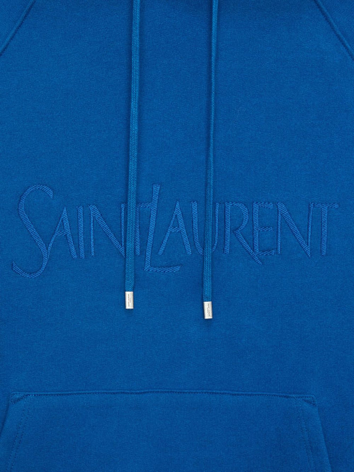 Saint Laurent Kobaltblauer Baumwoll-Hoodie