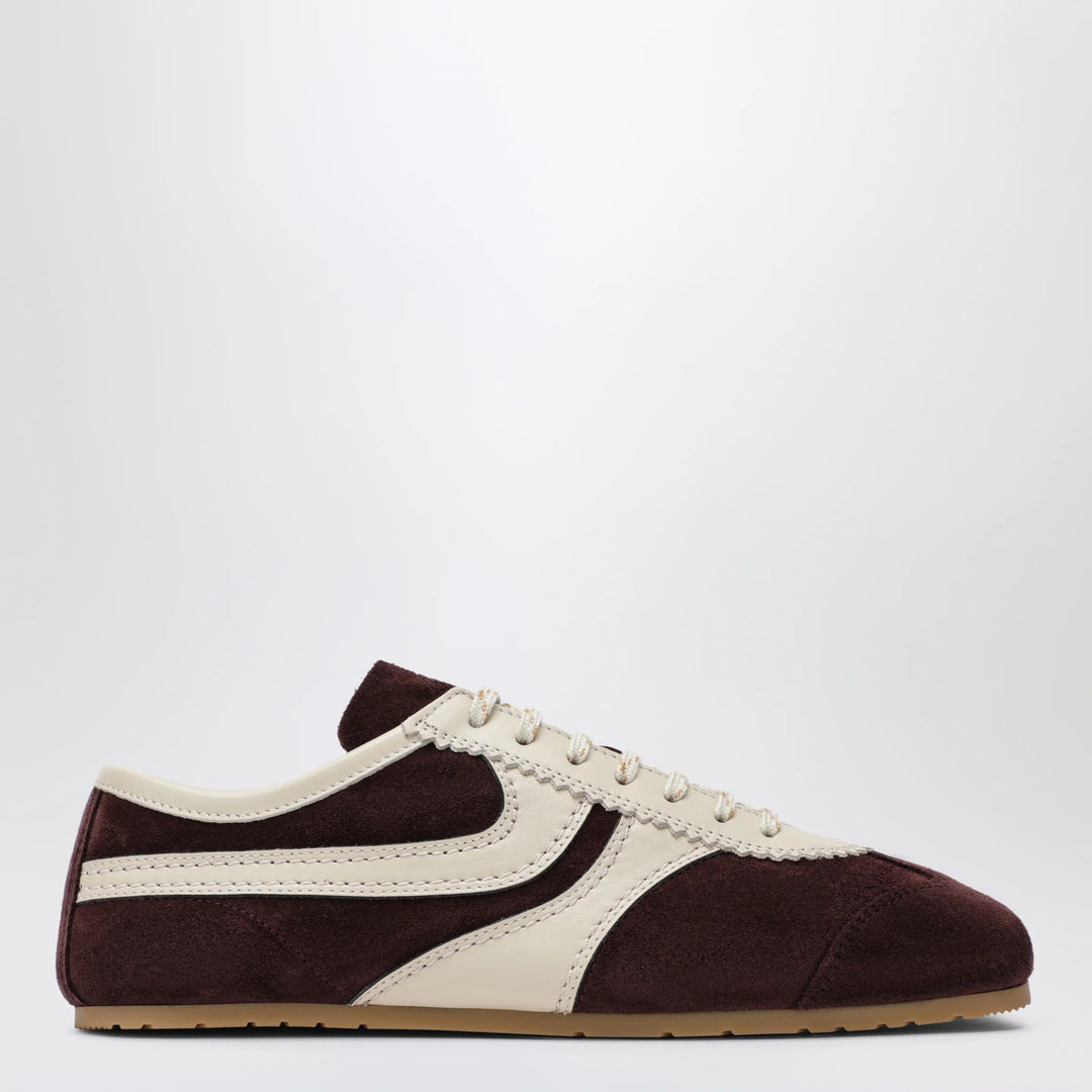 Dries Van Noten - Dark purple/beige suede sneakers