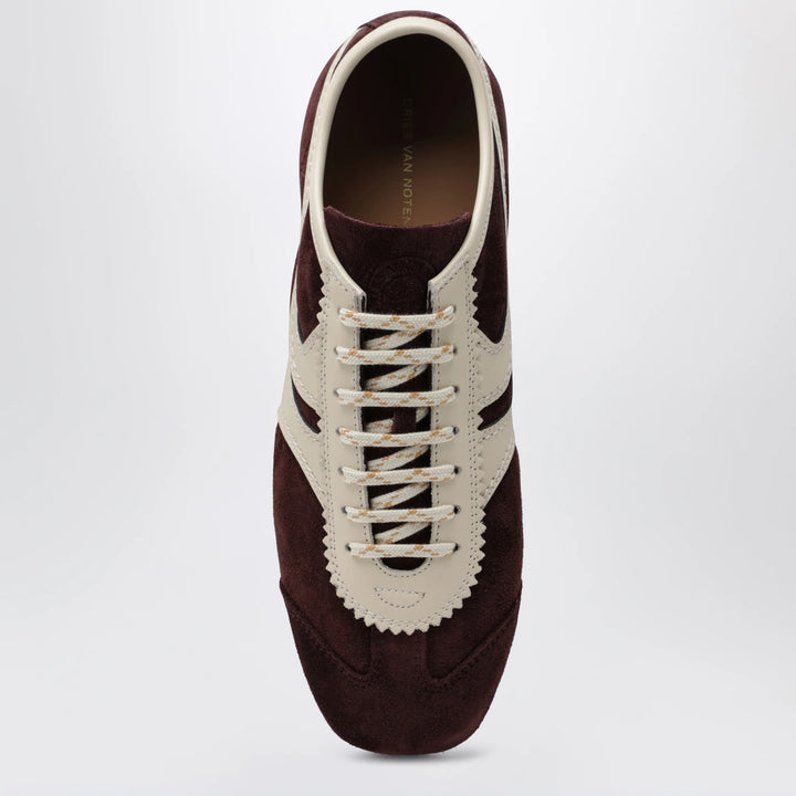 Dries Van Noten - Dark purple/beige suede sneakers