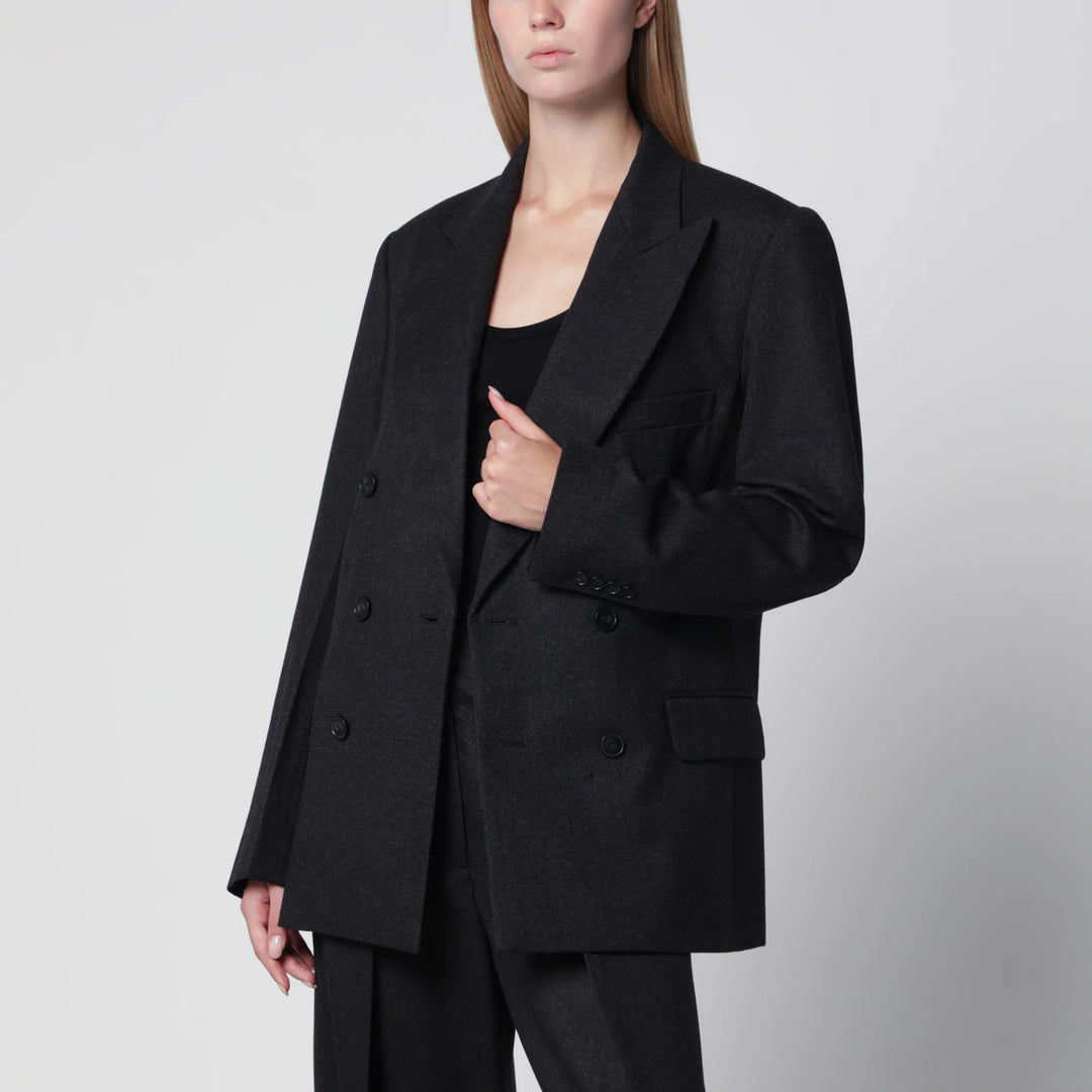 Victoria Beckham - Dark Grey Double-Breasted Wool Jacket