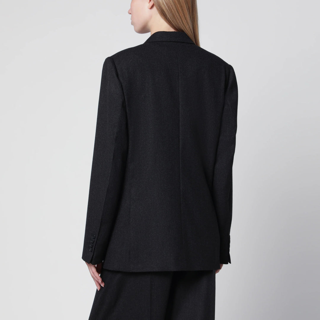 Victoria Beckham - Dark Grey Double-Breasted Wool Jacket