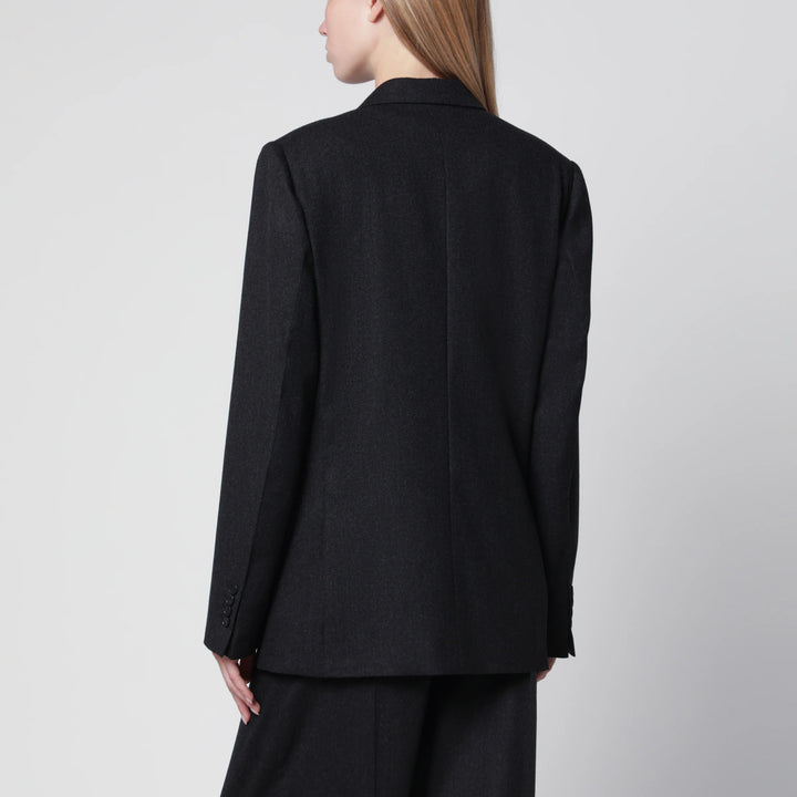 Victoria Beckham - Dark Grey Double-Breasted Wool Jacket