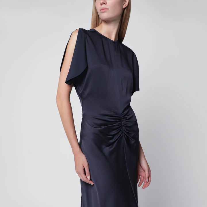 Victoria Beckham - Bela Midi Dress in Midnight Satin Crêpe