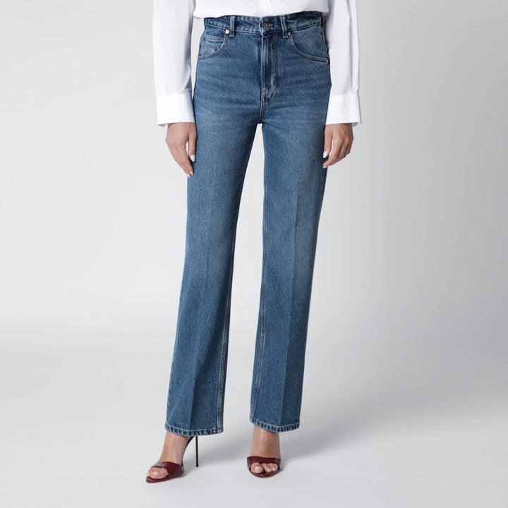 Victoria Beckham - Julia Jeans in Blue Cotton Denim