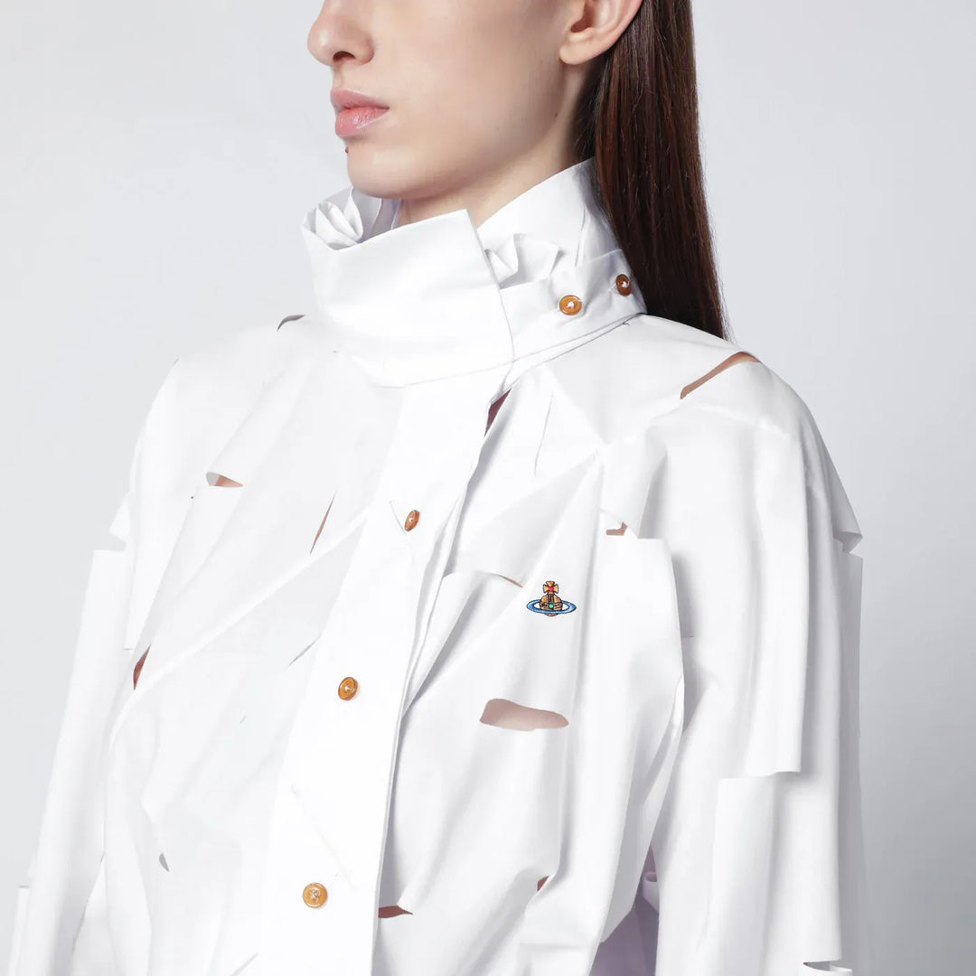 Vivienne Westwood - White Halston shirt with cut-out details Brand Apparel &amp; Accessories > Clothing > Shirts &amp; Tops 40  IT