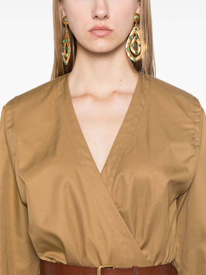 Saint Laurent – ​​Kamelbraunes Baumwolltwillkleid