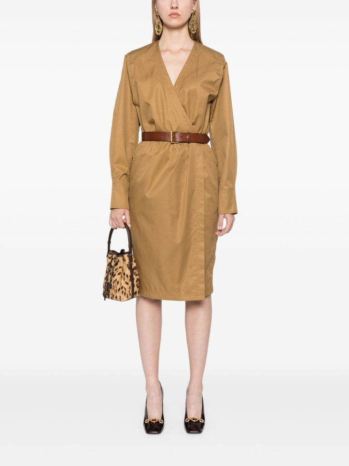 Saint Laurent – ​​Kamelbraunes Baumwolltwillkleid