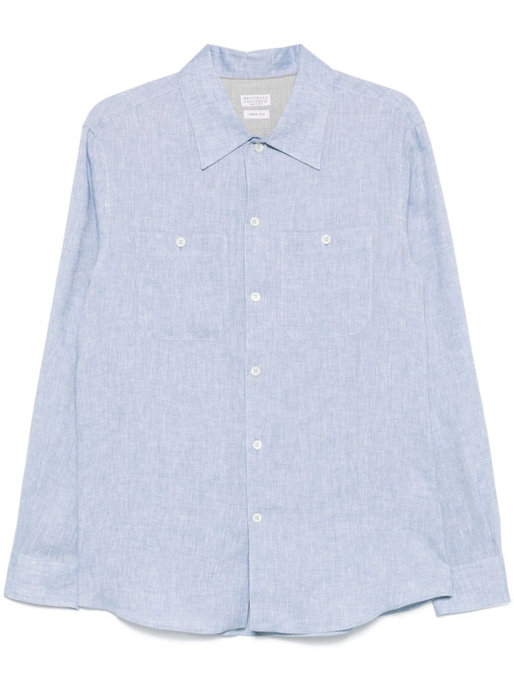 Brunello Cucinelli Hemden Klar Blau