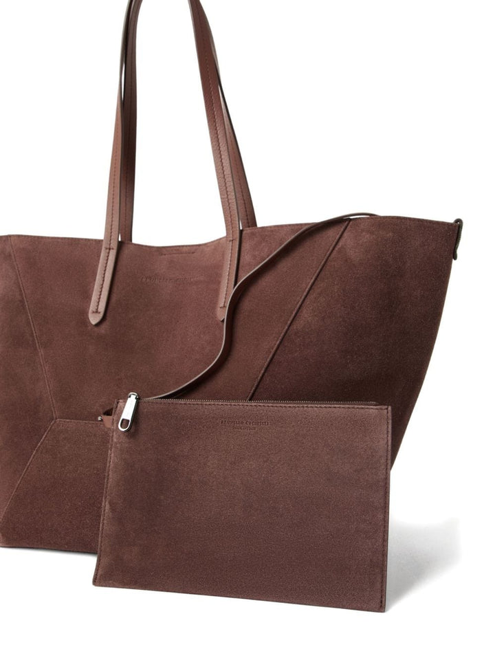 Shopper UNI Brunello Cucinelli BC Duo bag in suede with monili Brand