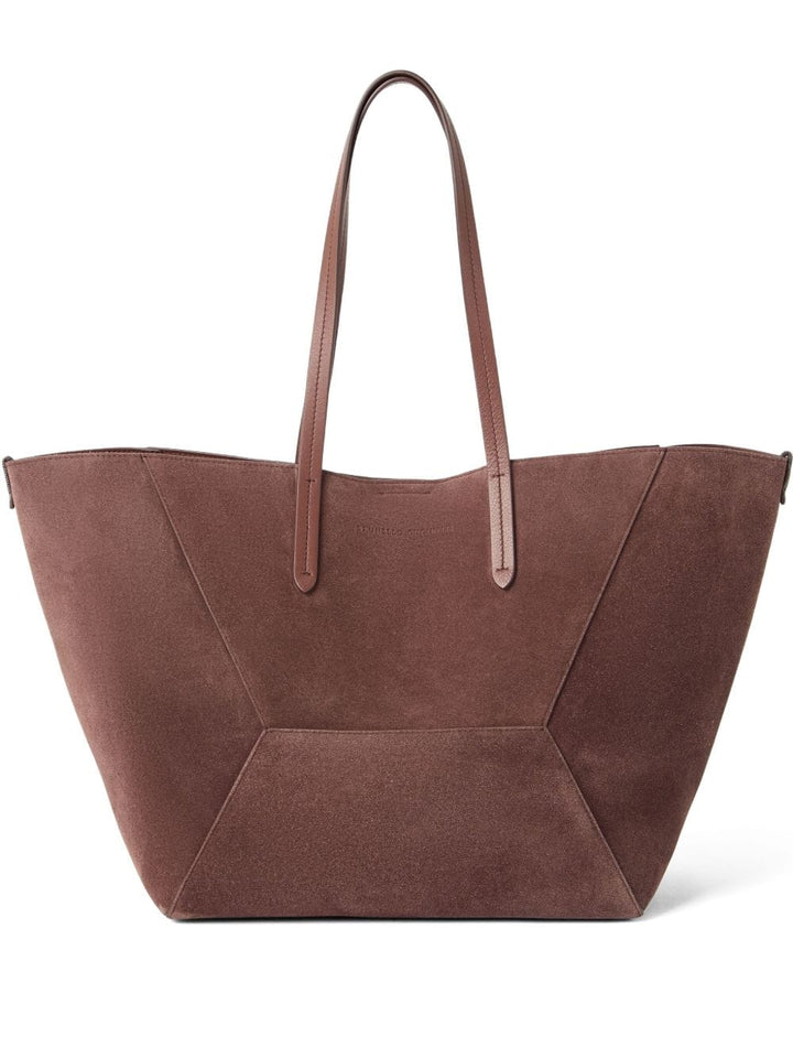 Shopper UNI Brunello Cucinelli BC Duo bag in suede with monili Brand