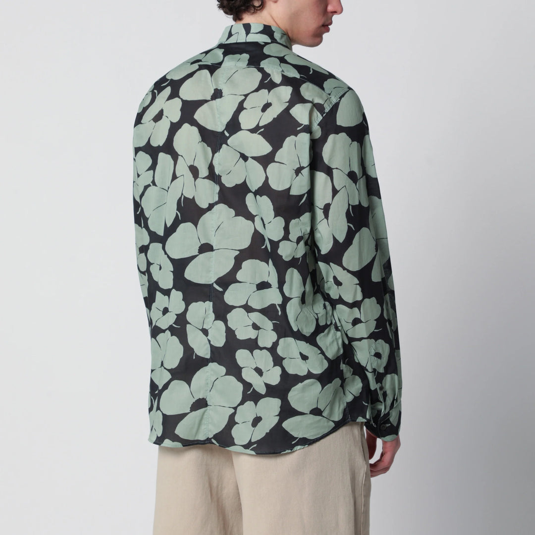 Dries Van Noten - Shirt with Floral Print Pistachio Color