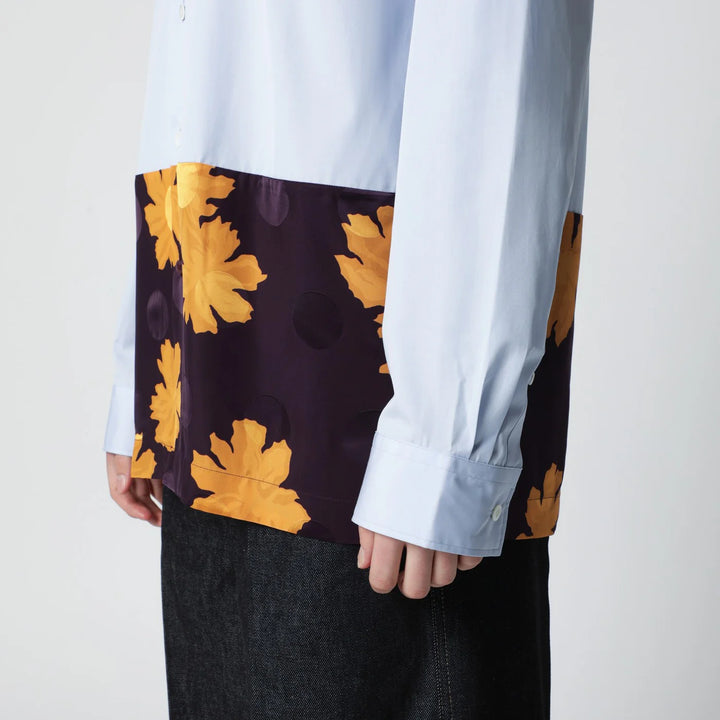 Dries Van Noten - Light blue shirt with floral insert