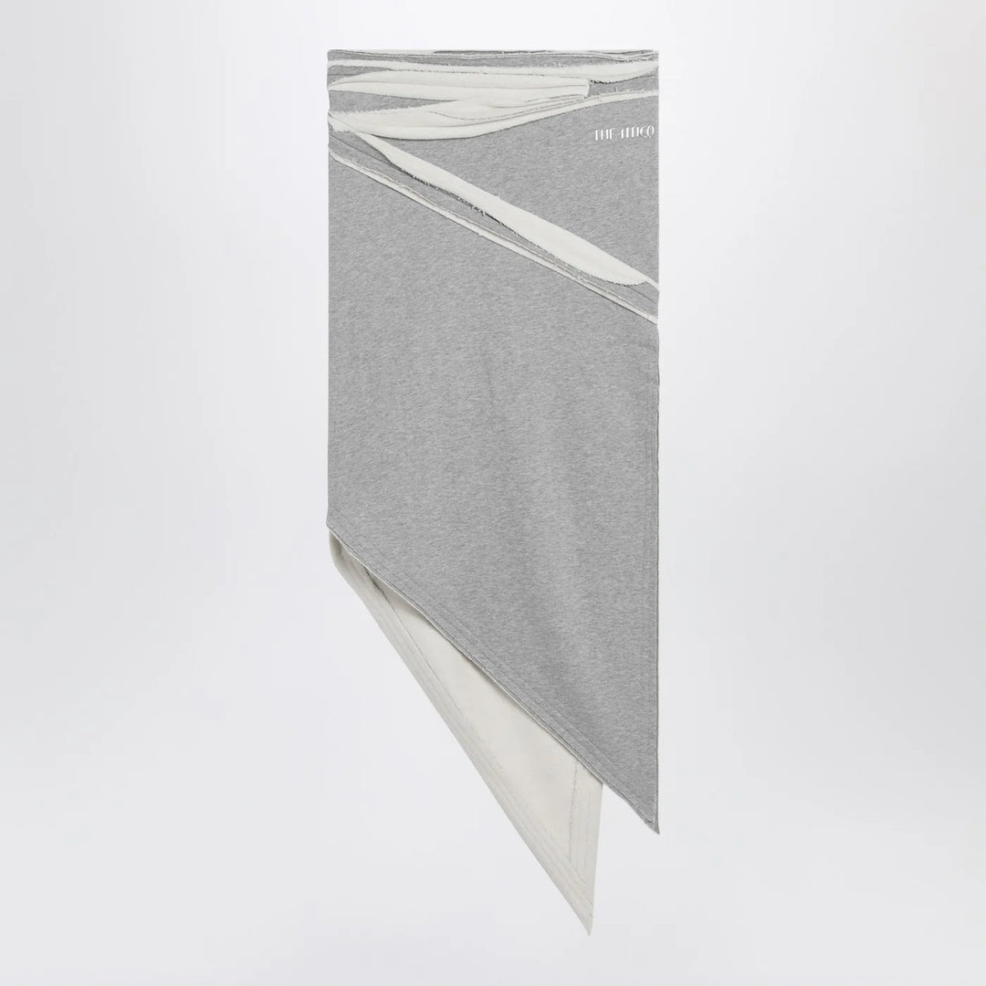 The Attico - Asymmetric grey mélange cotton skirt