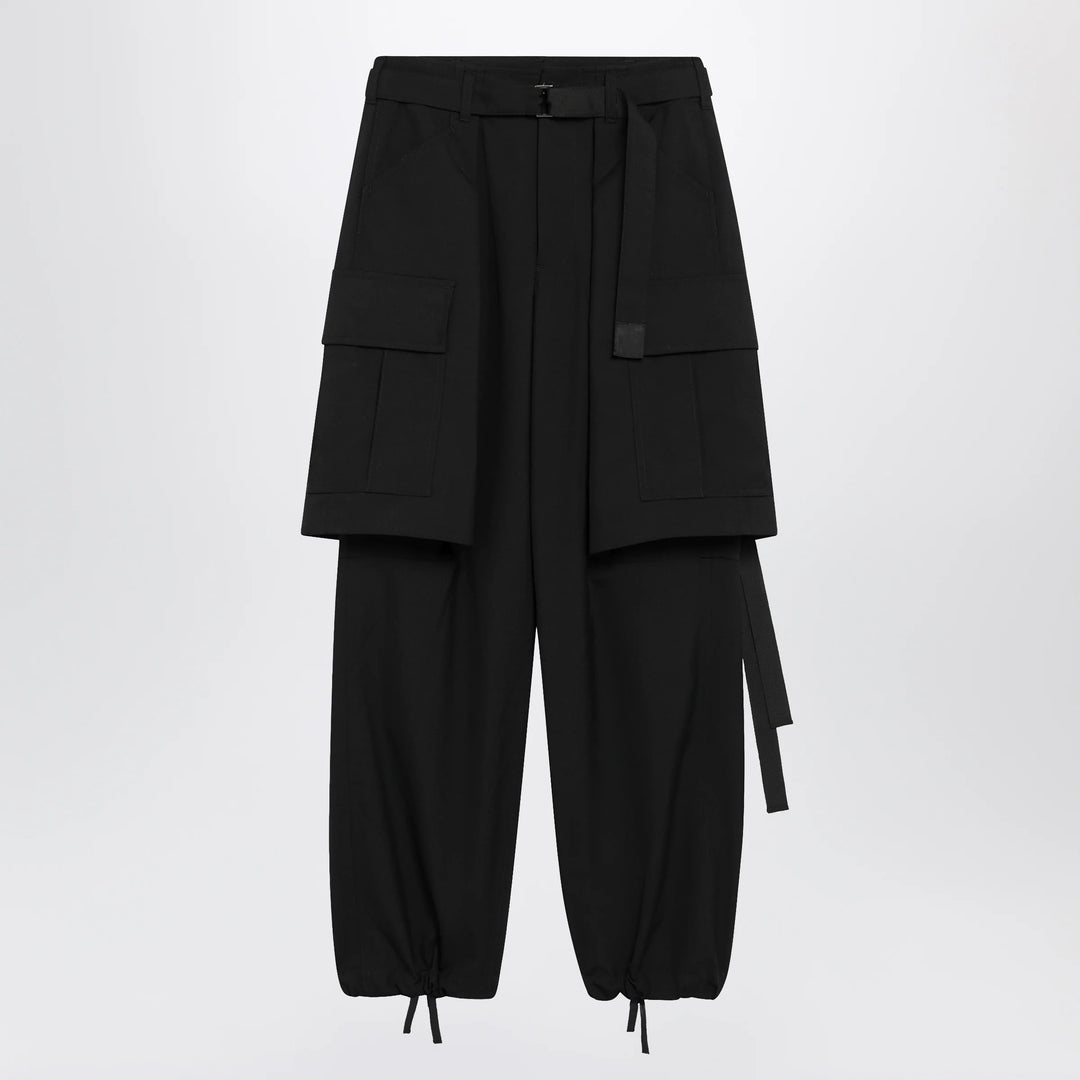 Sacai - Wool-blend cargo trousers