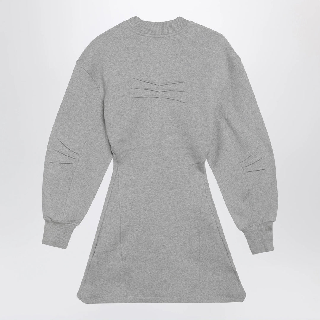 The Attico - Melange cotton jersey mini dress in grey