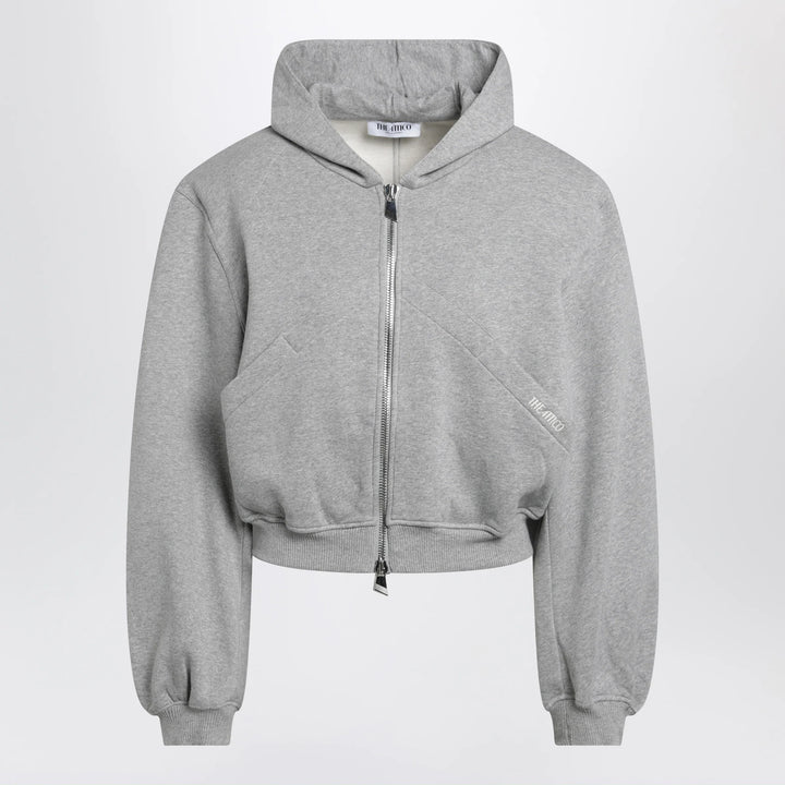 The Attico - Boxy zip-up hoodie in melange grey cotton