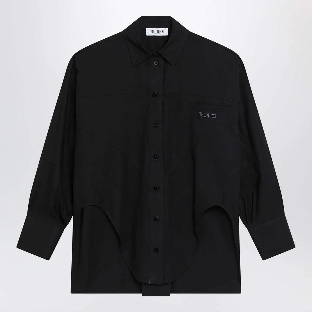 The Attico - Black cotton shirt with logo