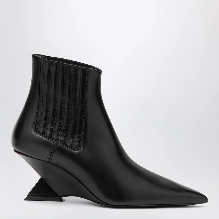 The Attico - Cheope wedge-heel ankle boots in black calfskin