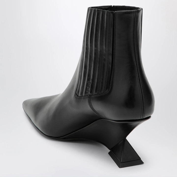 The Attico - Cheope wedge-heel ankle boots in black calfskin