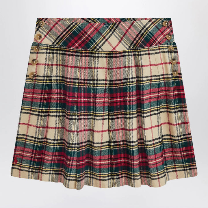 Polo Ralph Lauren - Cream/red cotton twill tartan skirt