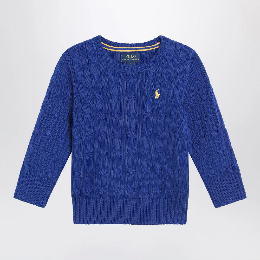 Polo Ralph Lauren - Bright blue cable-knit crewneck sweater