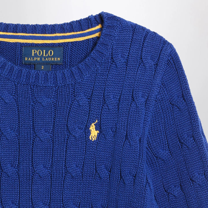 Polo Ralph Lauren - Bright blue cable-knit crewneck sweater