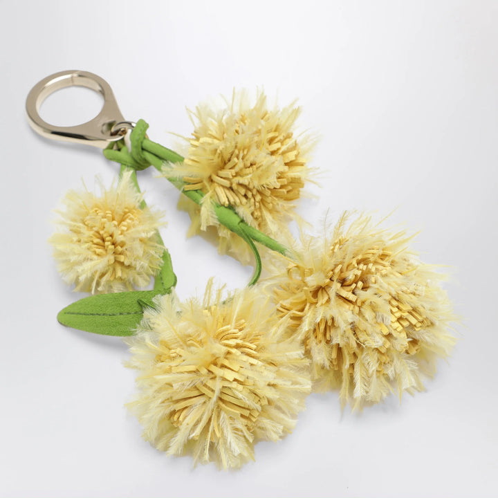 Christian Louboutin - Leather bag charm in the shape of a mimosa