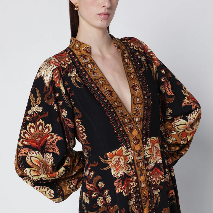 FARM Rio - Black “Majestic Garden” long dress