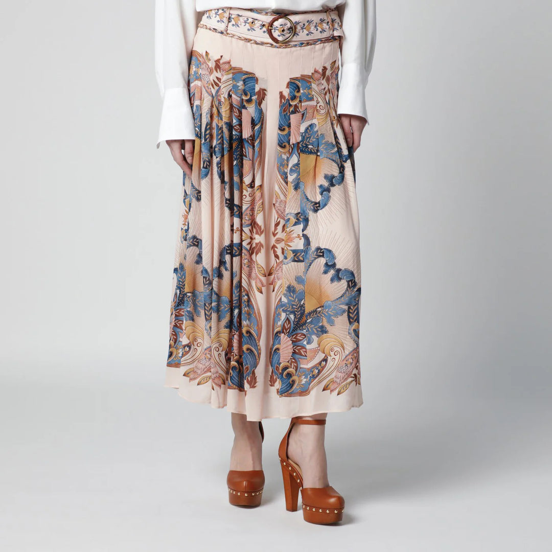 FARM Rio - Pink Sea Garden pleated skirt