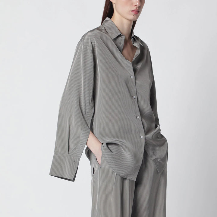 Róhe - Light grey striped oversized shirt