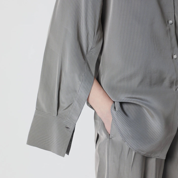 Róhe - Light grey striped oversized shirt