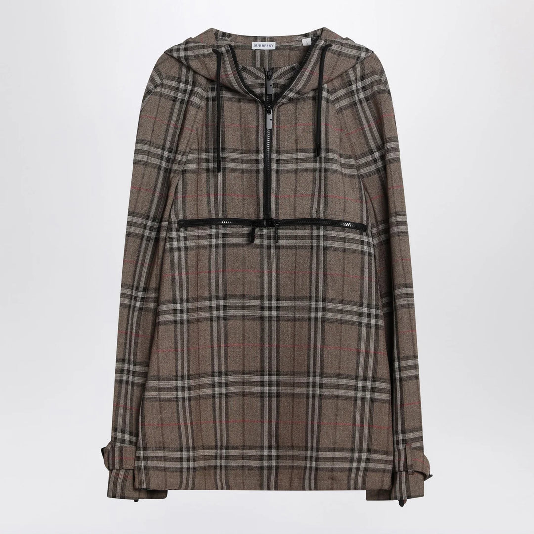 Burberry - Half-zip jacket with Check pattern in silk blend