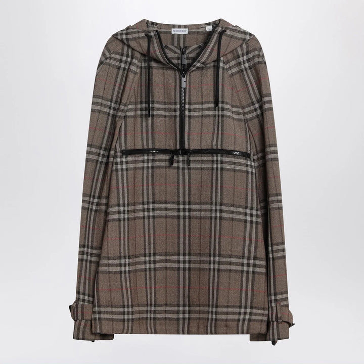 Burberry - Half-zip jacket with Check pattern in silk blend