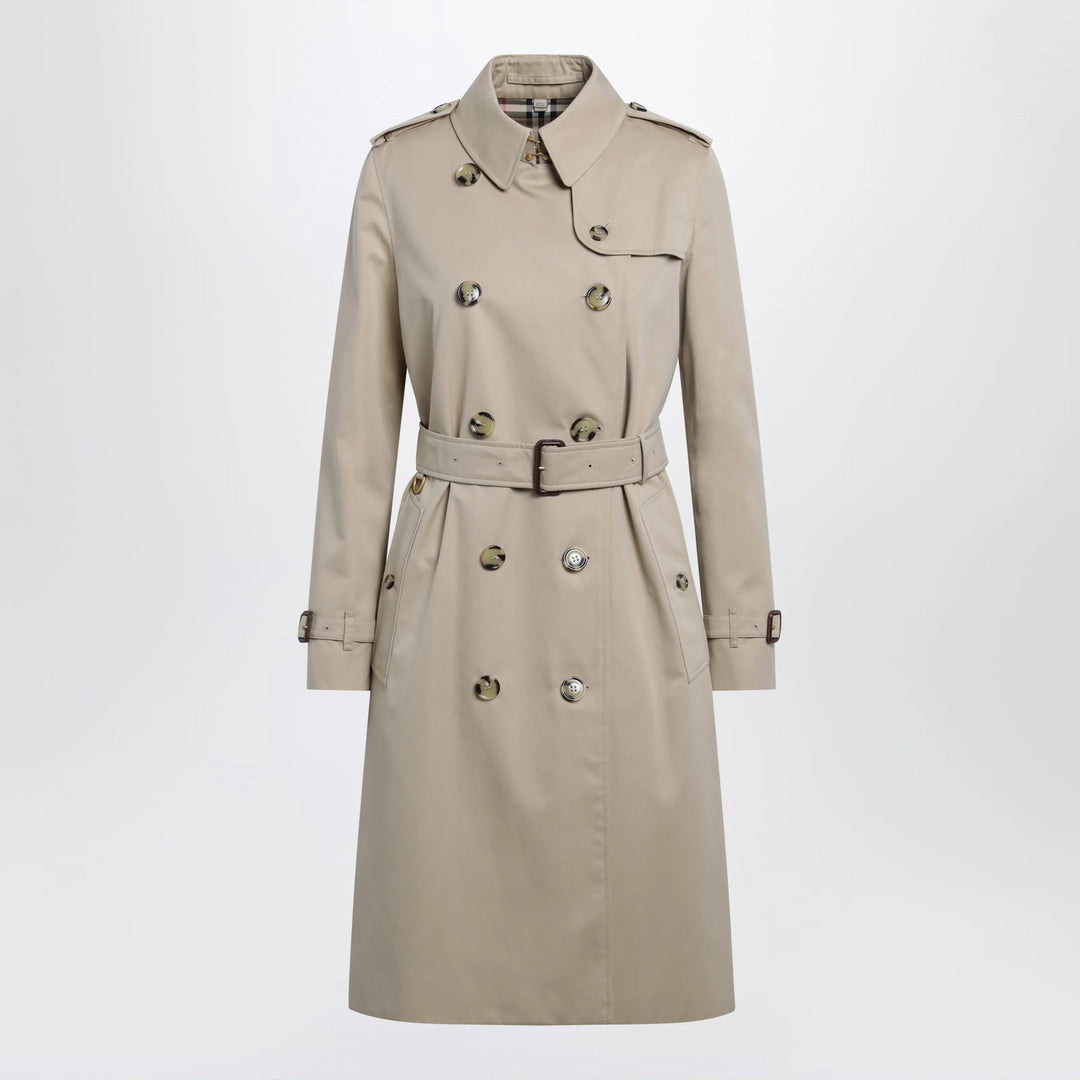 Burberry - Long Kensington Heritage cotton trench coat in honey