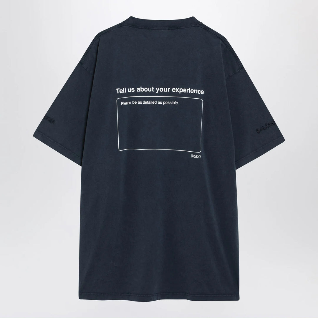 Balenciaga - Washed navy blue oversized T-shirt