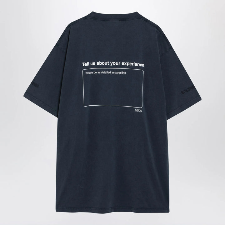 Balenciaga - Washed navy blue oversized T-shirt