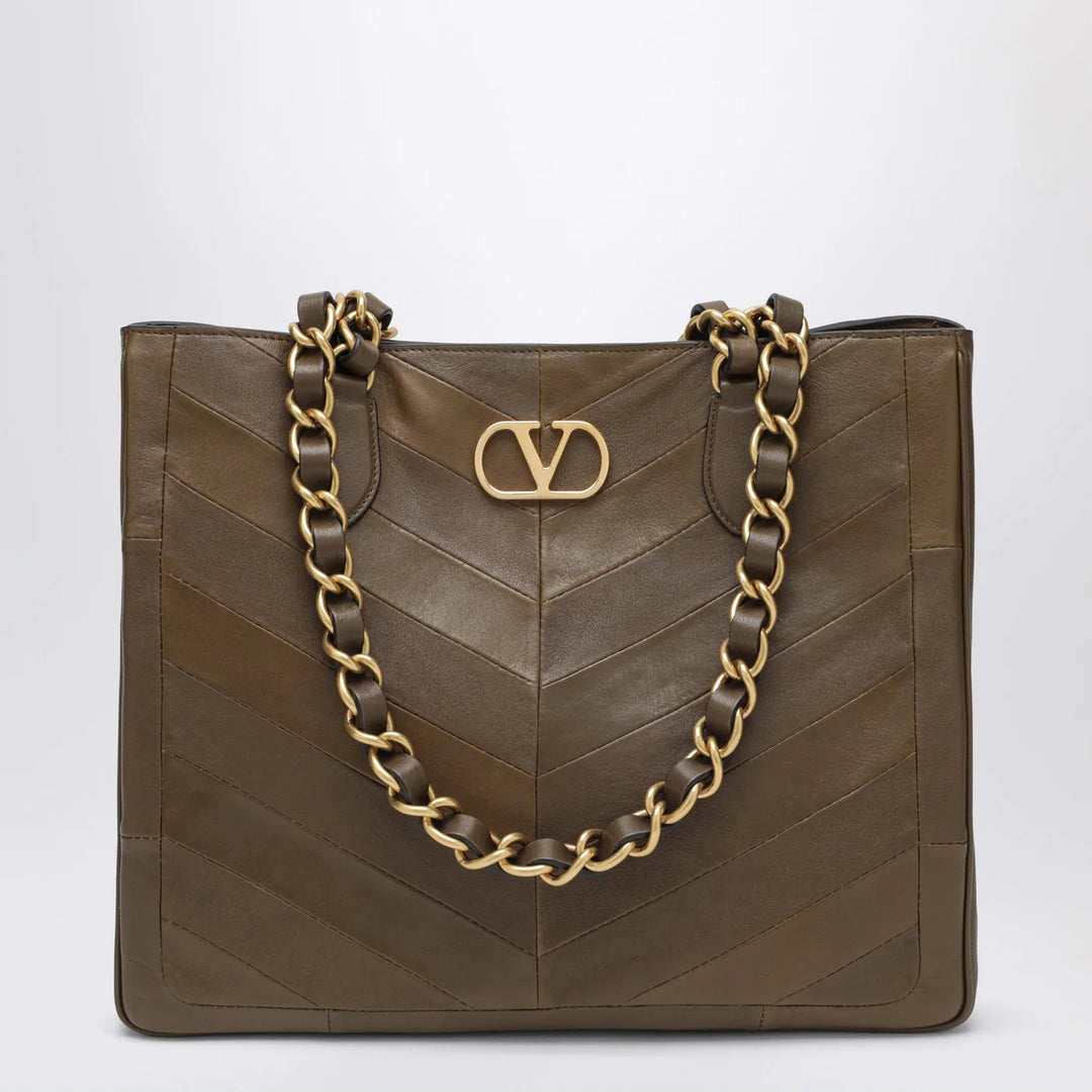 Valentino Garavani - Laseine shopping bag in tundra green