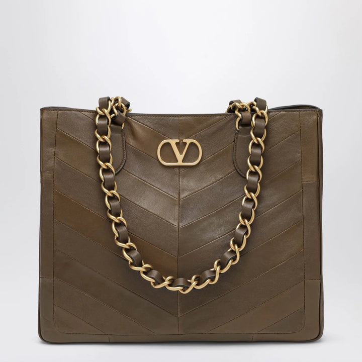 Valentino Garavani - Laseine shopping bag in tundra green