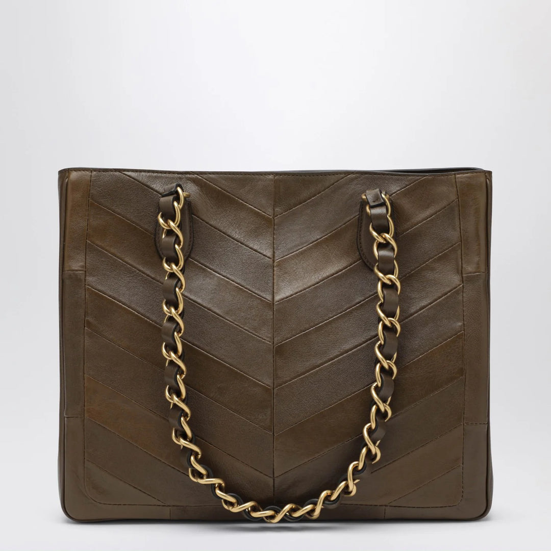 Valentino Garavani - Laseine shopping bag in tundra green