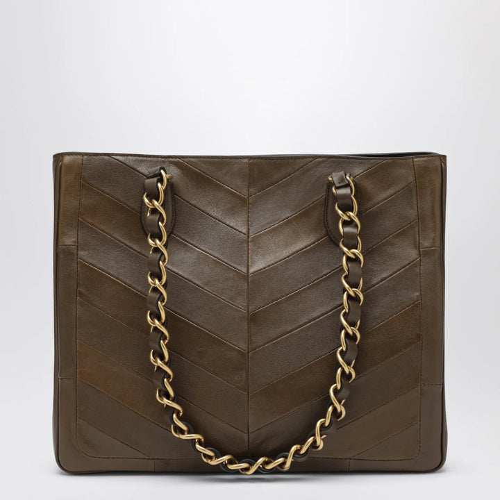 Valentino Garavani - Laseine shopping bag in tundra green