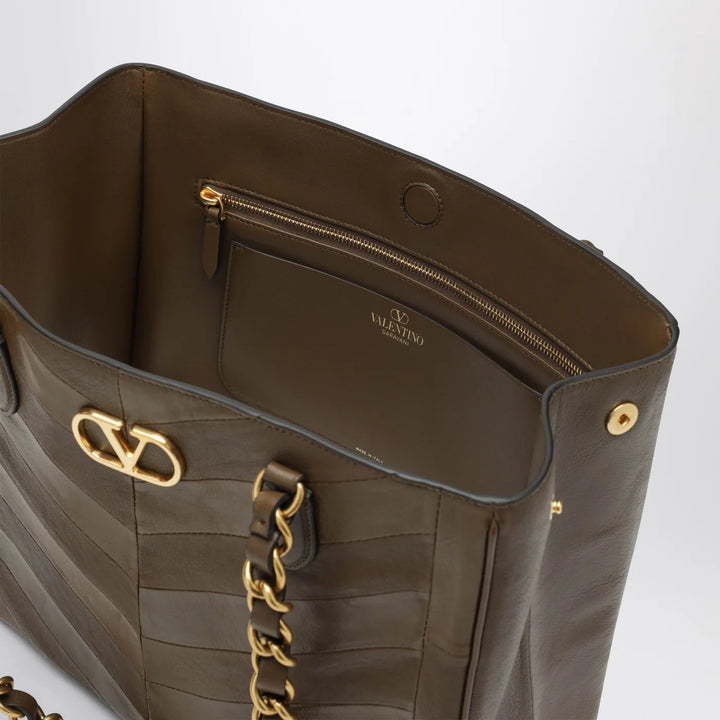 Valentino Garavani - Laseine shopping bag in tundra green