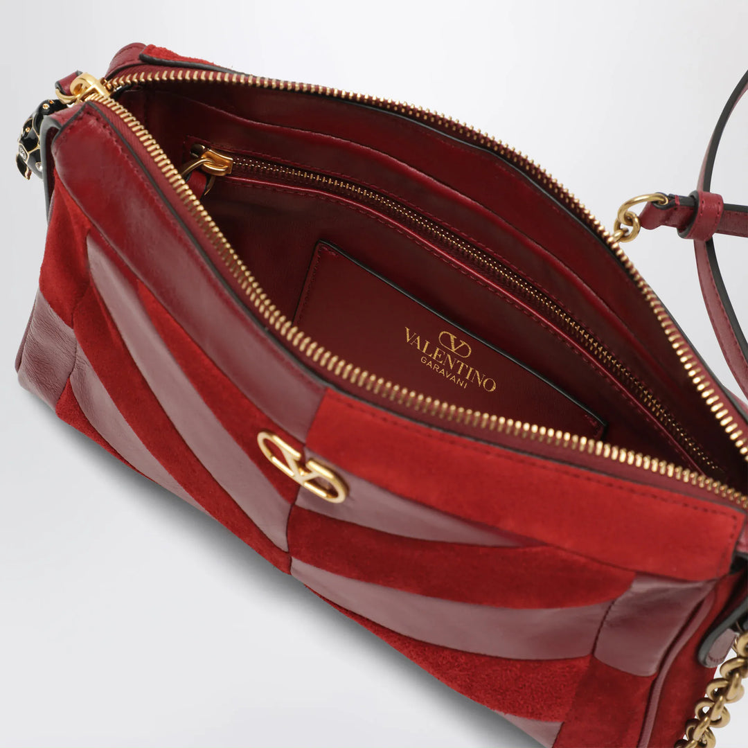 Valentino Garavani - Small Panthea shoulder bag in suede and nappa leather with Chevron pattern Brand Shoulder Bag U